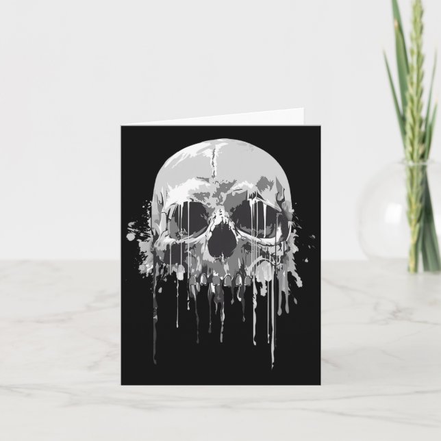 Smälter Skeleton-droppskal Skull Halloween Co Kort (Framsida)
