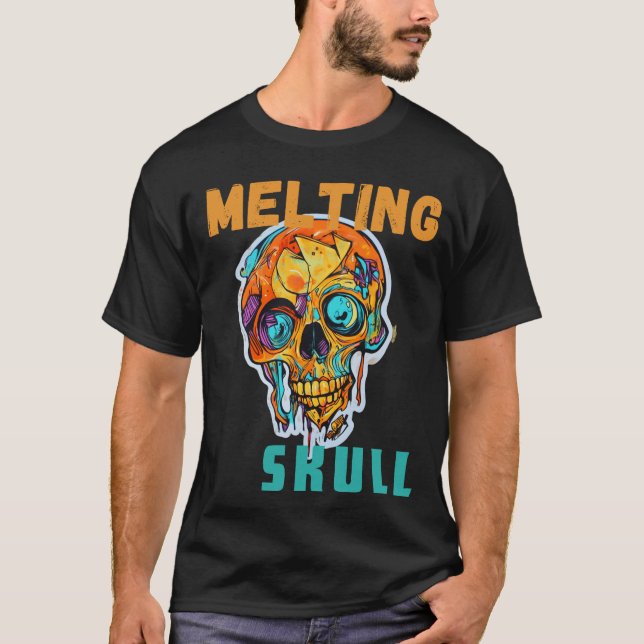 Smälter skullerteckningsgrafik t shirt (Framsida)
