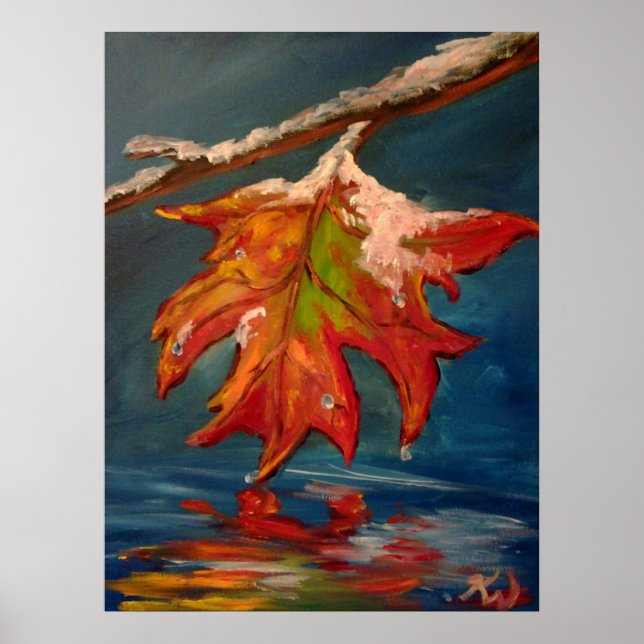 Smälter Snö vid Löv Poster (Framsidan)