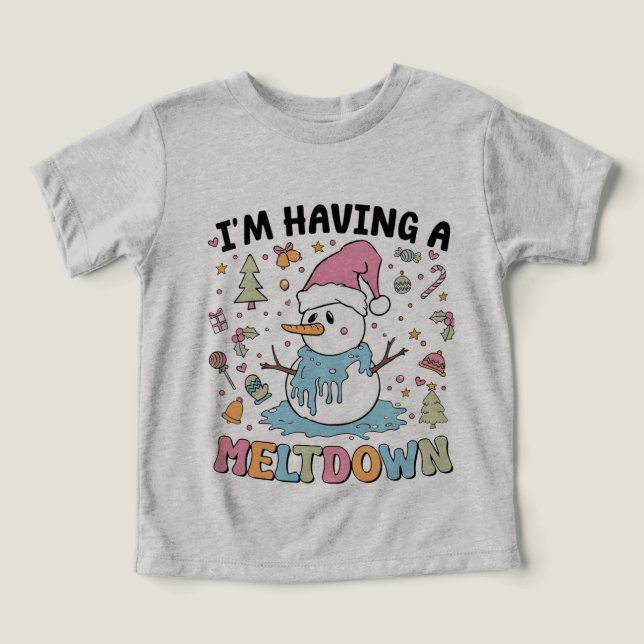 Smälter Snögubbe Helgdag Humor T Shirt (Design Framsida)