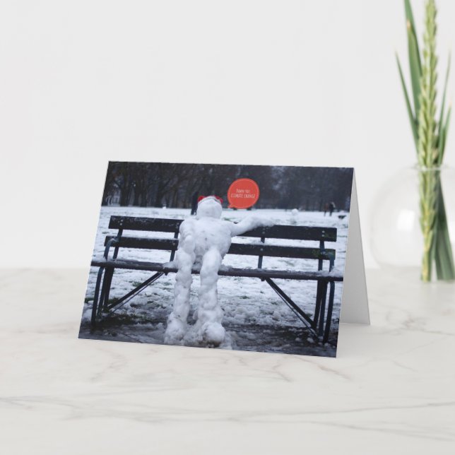 Smälter snögubbe helgkort (Framsida)
