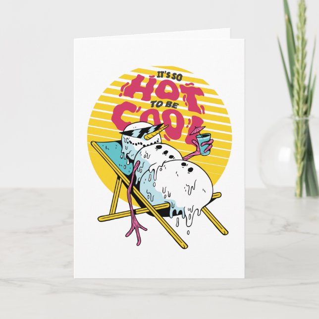 Smälter Snögubbe så att hetten blir coola Kort (Framsida)