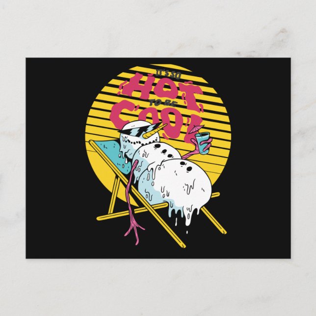 Smälter Snögubbe så att hetten blir coola Vykort (Framsida)