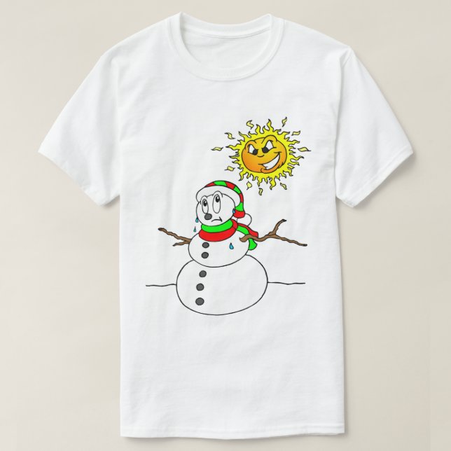 Smälter Snögubbe say Adjö Winter T Shirt (Design framsida)
