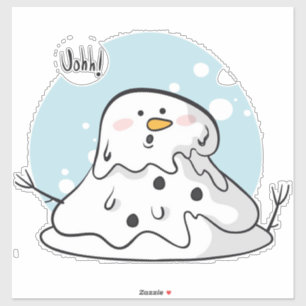 Smälter Snögubbe Sticker Klistermärken