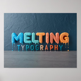 SMÄLTER TYPOGRAFI: En färgad 3D-design Poster