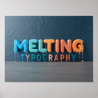 SMÄLTER TYPOGRAFI: En färgad 3D-design Poster