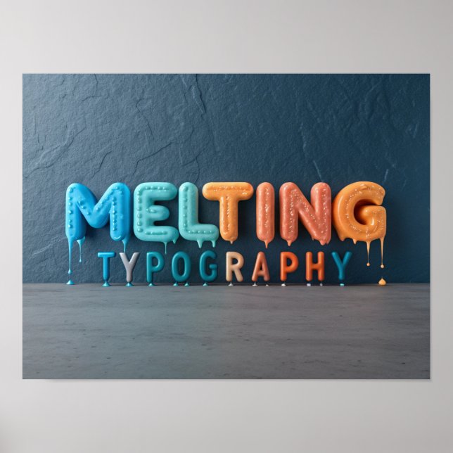 SMÄLTER TYPOGRAFI: En färgad 3D-design Poster (Framsidan)