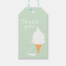 Smälter Vanilla Ice Cream Cone med Sprinkles Presentetikett