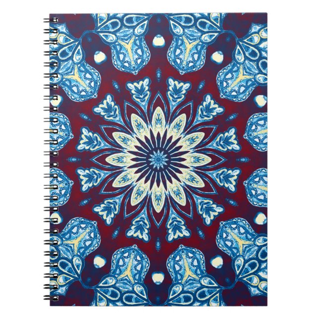 Smälter vattenfärgsfärgfull symmetrisk mönster. V Anteckningsbok (Framsidan)