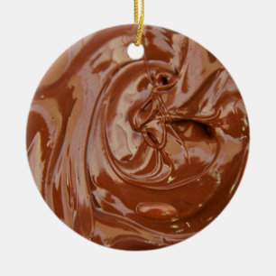 Smältt chokladprydnad julgransprydnad keramik