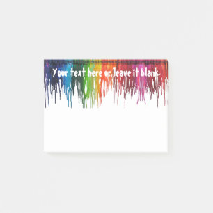 Smältt Crayon från lärare skrivbord Post-it Block