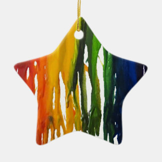 Smältt Crayon på canvass Julgransprydnad Keramik