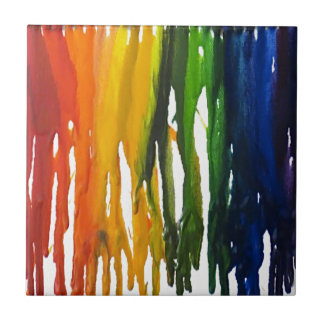 Smältt Crayon på canvass Kakelplatta