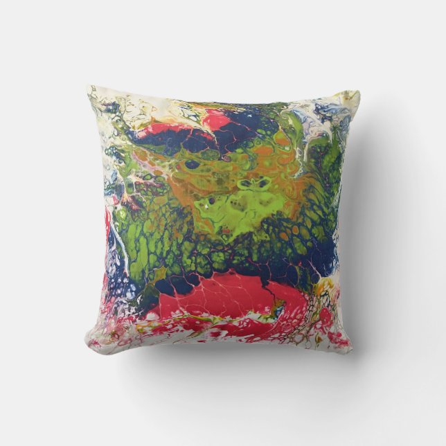 Smältt Crayonserie - akrylen häller målningen Kudde (Framsida)