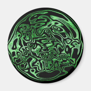 Smältt grön metallisk magnet
