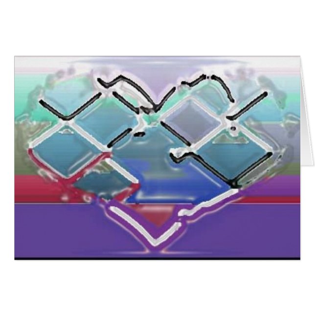 Smältt kromhjärta hälsningskort (Framsidan Horizontal)