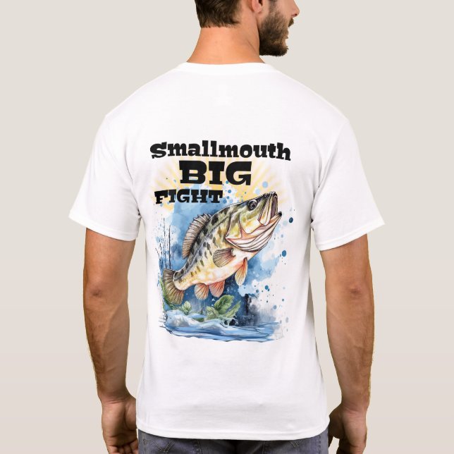 Småmun Bass Big Fight Personalize NAMN Fishing T Shirt (Baksida)