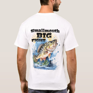 Småmun Bass Big Fight Personalize NAMN Fishing T Shirt
