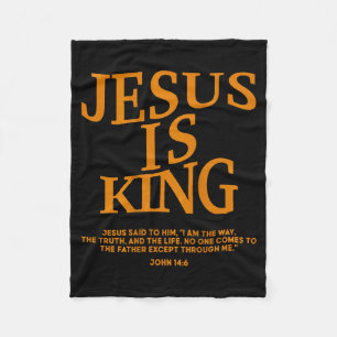 Småpojken Jesus är kung Kamouflage kristen Guds so Fleecefilt