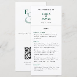 Smaragd Ampersand Bröllop | QR-kod | Elegant Meny