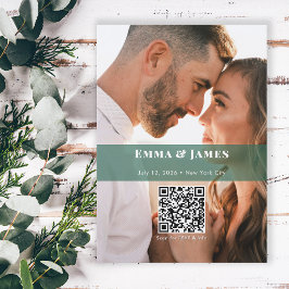 Smaragd Ampersand Foto Spara Datum | Bröllop Inbjudningar