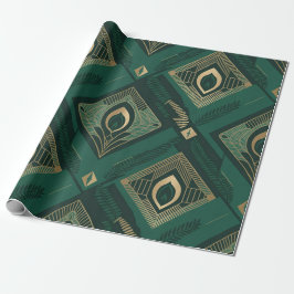 Smaragd Art Deco Geometriskt Inpackningspapper Presentpapper