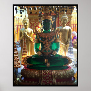 Smaragd gröna Buddha Doi Suthep Poster