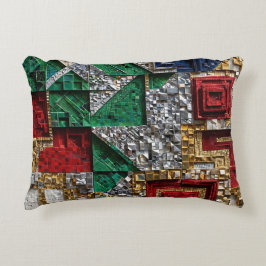 Smaragd Guld Elfenben Röd Blå Jätte Fyrkantig Moza Prydnadskudde