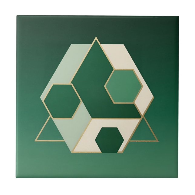 Smaragd Hexagon Geometrisk Lyx Kakelplatta (Framsidan)