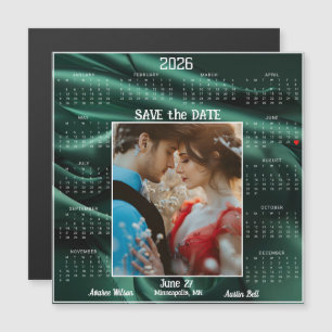 Smaragd Luxe Satin Spara Datum Engagerat Par