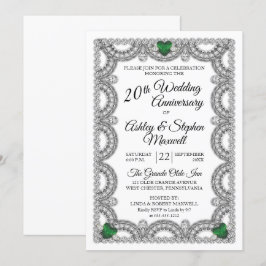 Smaragd- och diamantjubileum för 20-års bröllopsda inbjudningar
