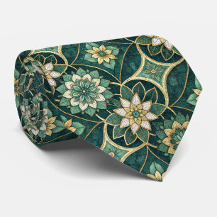 Smaragd och guld floral mandala - ornamental slips