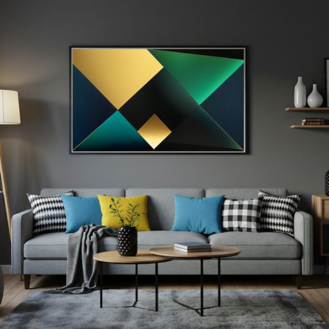 Smaragd och guld geometrisk harmoni poster (Skapare uppladdad)