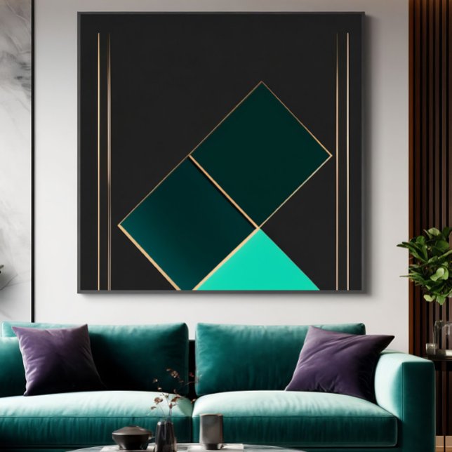 Smaragd och guld minimalism canvastryck (Skapare uppladdad)