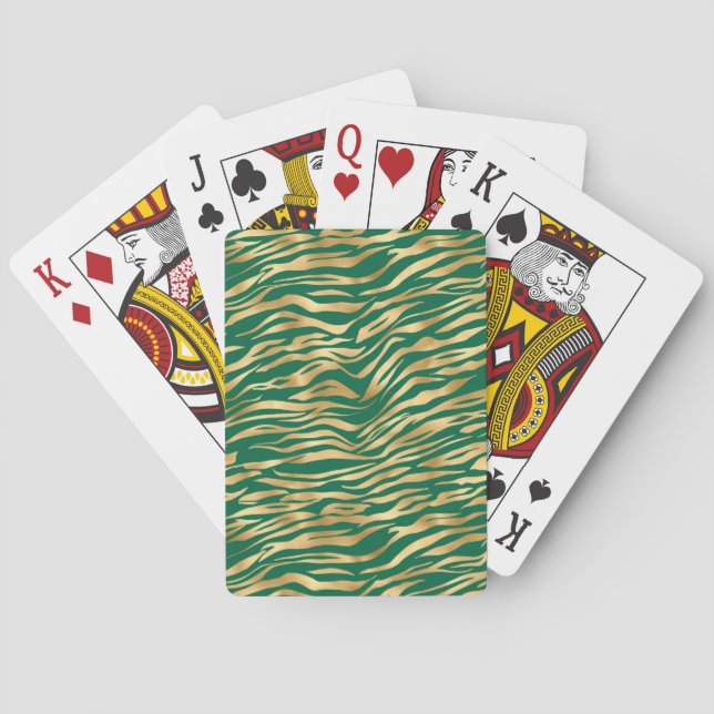 Smaragd och Guld Safari Serie Design 2 Casinokort (Baksidan)