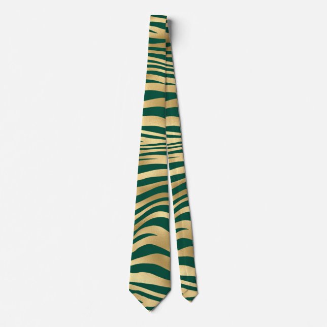 Smaragd och Guld Safari Serie Design 4 Slips (Framsida)