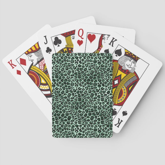 Smaragd och Guld Safari Serie Design 9 Casinokort (Baksidan)