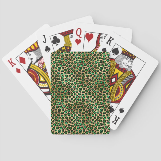Smaragd och Guld Safari-seriens design 8 Casinokort (Baksidan)