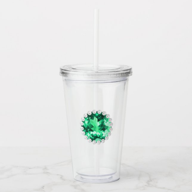 Smaragd och pärlor take away mugg (Framsida)