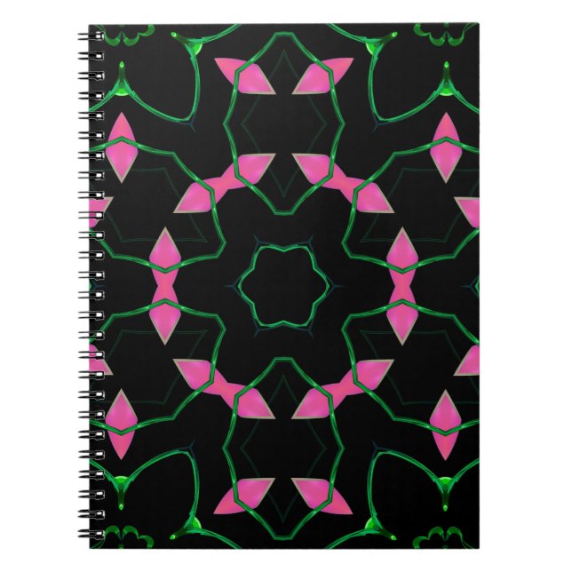 Smaragd och rosa kalejdoskop  anteckningsbok (Framsidan)