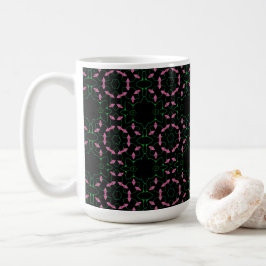 Smaragd och rosa kalejdoskop kaffemugg