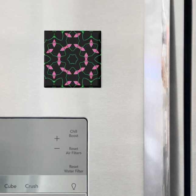 Smaragd och rosa kalejdoskop magnet (In Situ (Fridge))