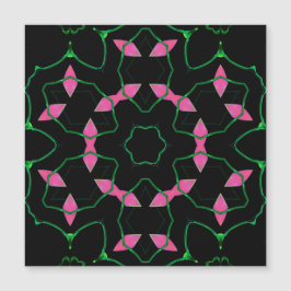 Smaragd- och rosa kalejdoskop magnetkort