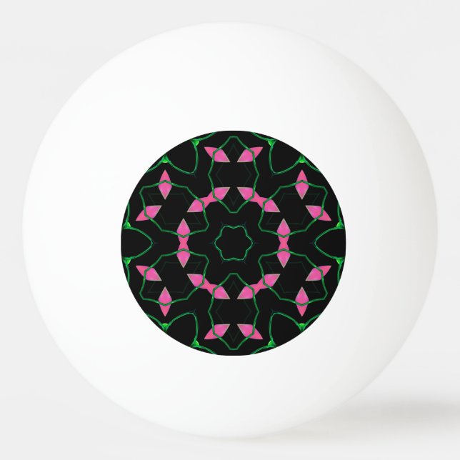 Smaragd och rosa kalejdoskop  pingisboll (Framsidan)