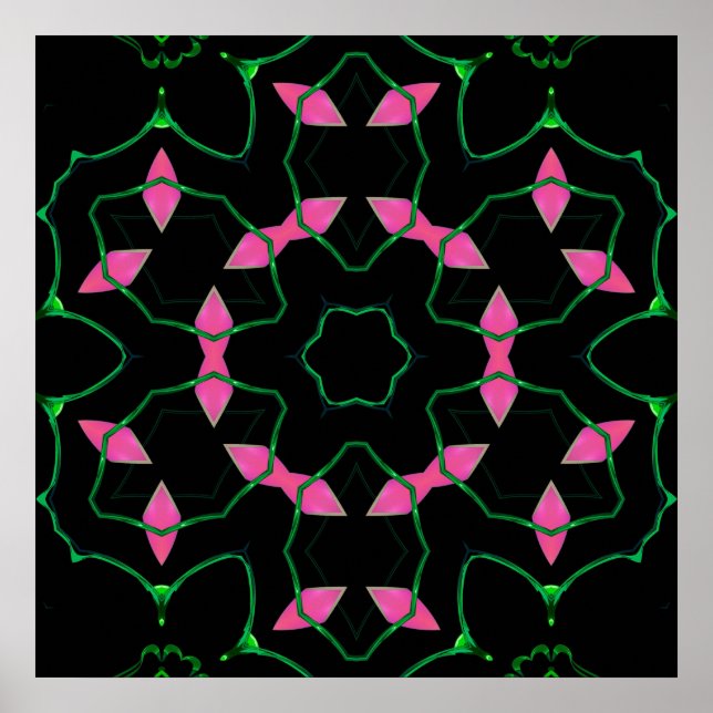 Smaragd och rosa kalejdoskop  poster (Framsidan)