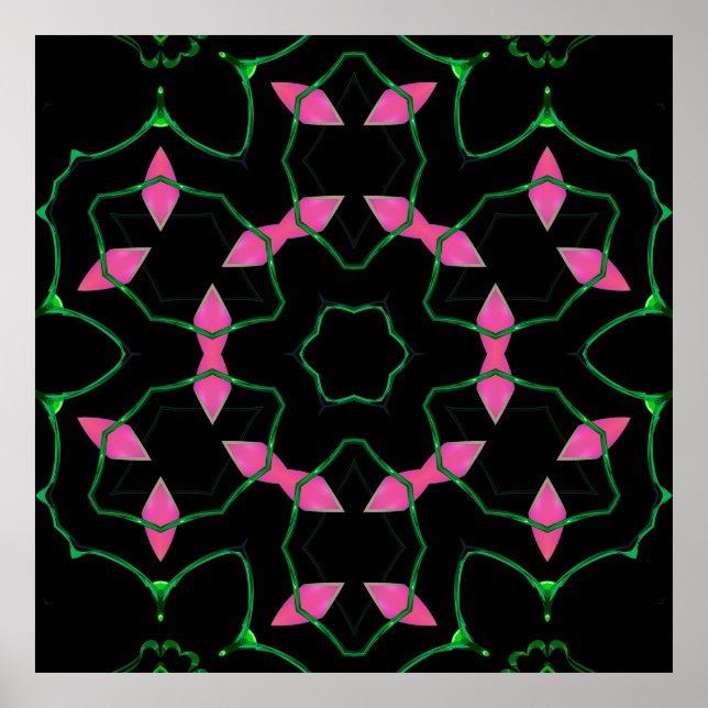 Smaragd och rosa kalejdoskop  poster (Framsidan)