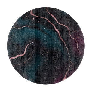 Smaragd Roséguld Galaxy Marmor Mönster