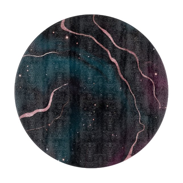 Smaragd Roséguld Galaxy Marmor Mönster (Framsidan)