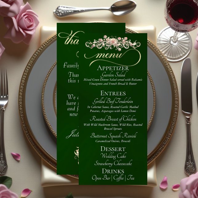 Smaragd - Rosor, Hjärta & Tack Meny (Skapare uppladdad)